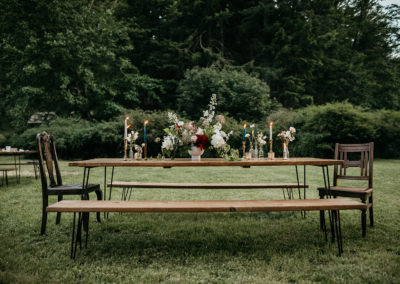 farm table for camp wedding